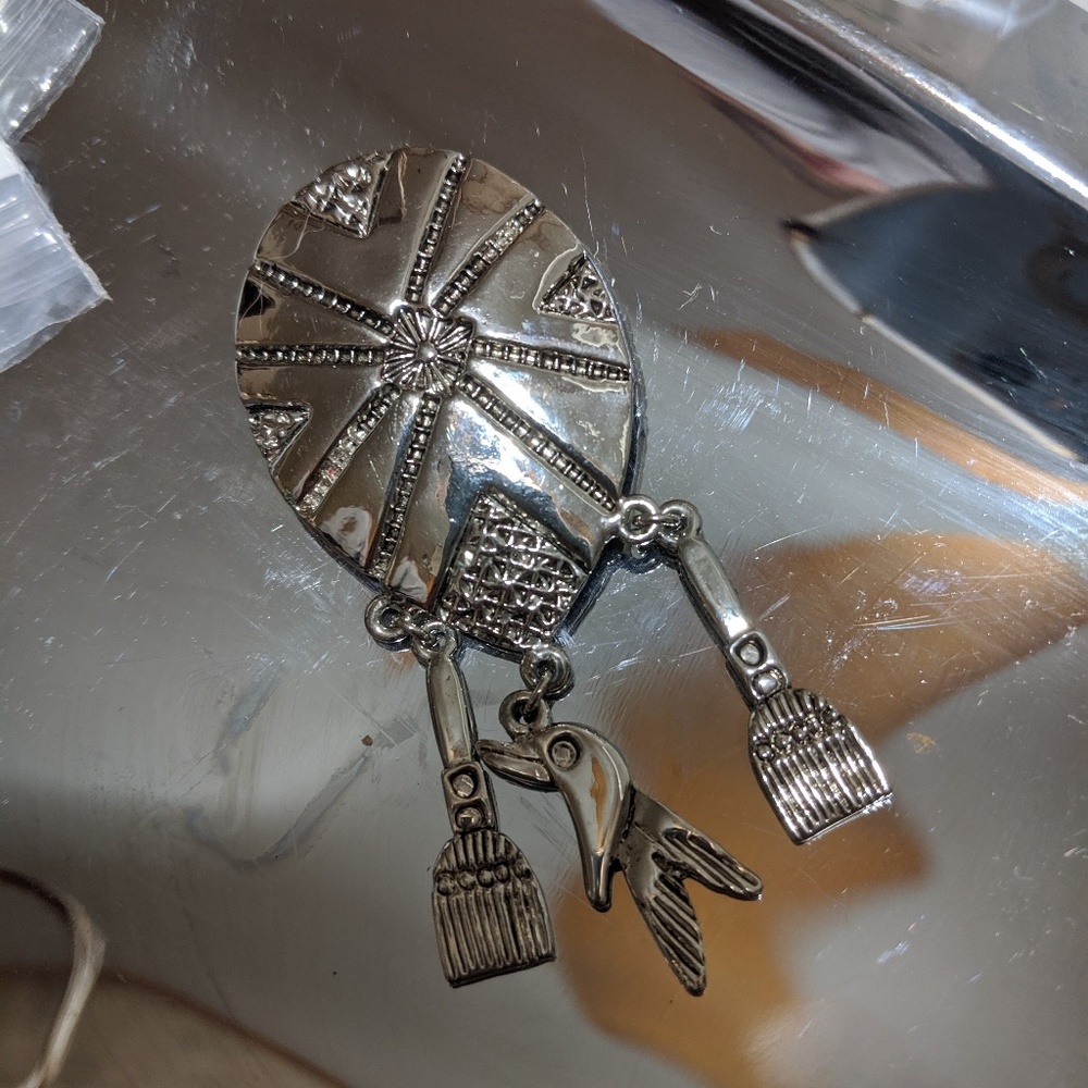 Silver tone Brooch